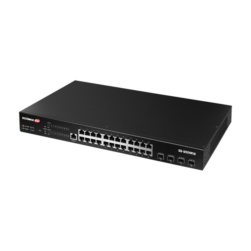 Edimax GS-5424PLX switch di rete Gestito L2 Gigabit Ethernet (10 100 1000) Supporto Power over Ethernet (PoE) 1U Nero