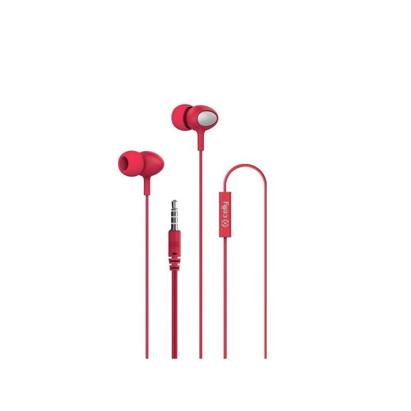 Celly UP500 Auricolare Cablato In-ear Musica e Chiamate Rosso