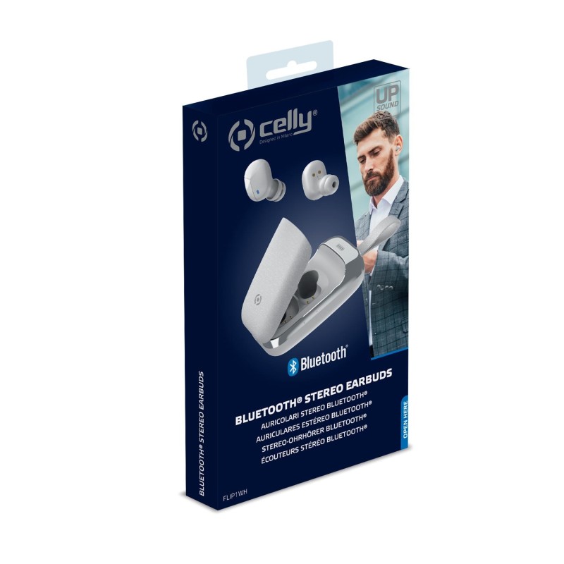 Celly Flip1 Auricolare Wireless In-ear Musica e Chiamate Bluetooth Bianco