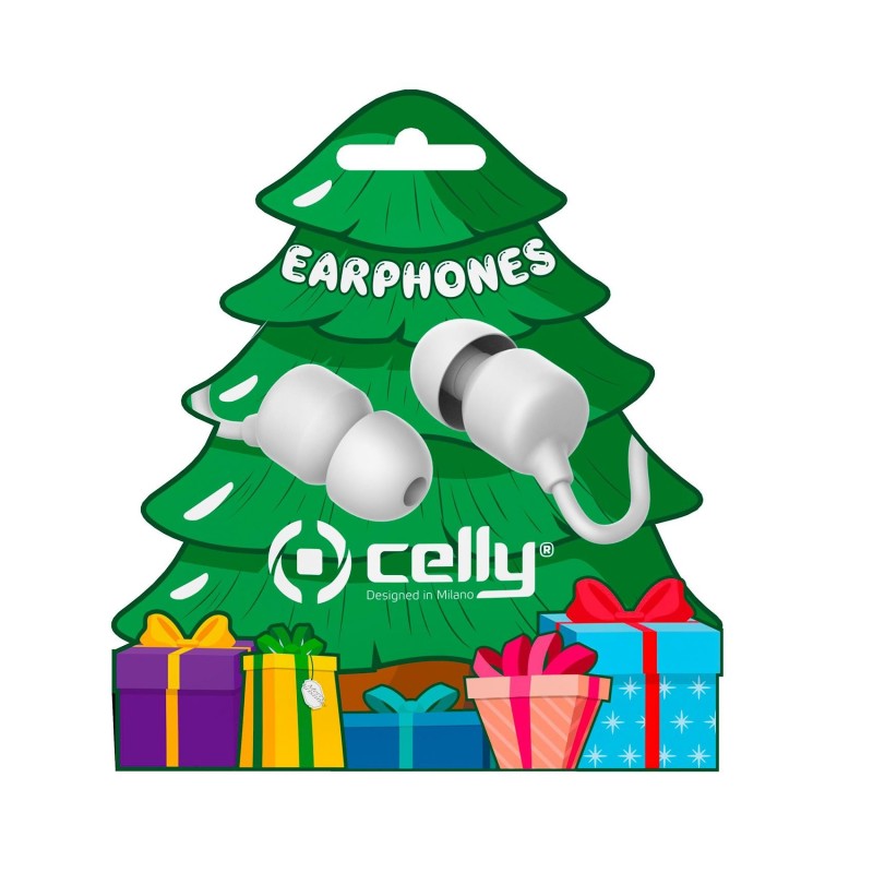 Celly XMASEARTREEWH cuffia e auricolare Cablato In-ear Musica e Chiamate Bianco