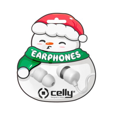 Celly XMASEARSNOWWH cuffia e auricolare Cablato In-ear Musica e Chiamate Bianco