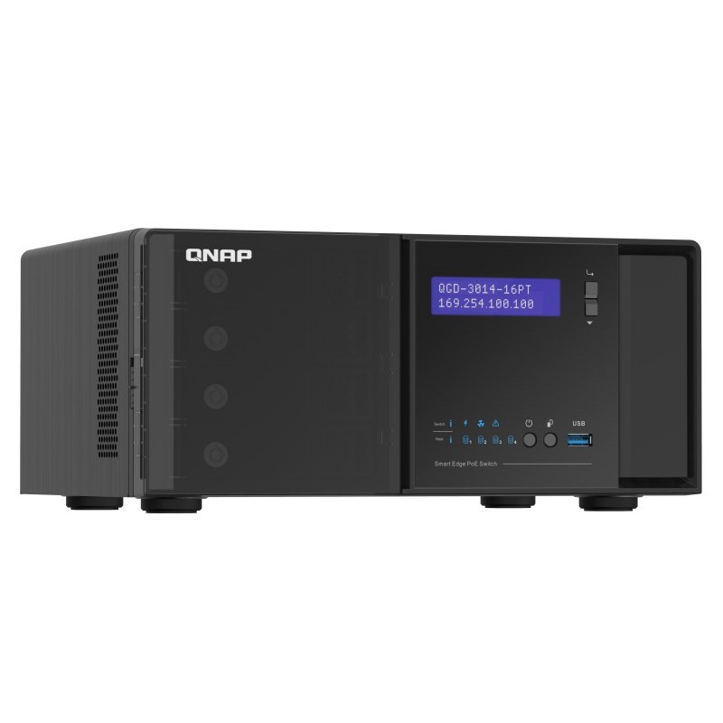 QNAP QGD-3014-16PT-8G switch di rete Gestito Gigabit Ethernet (10 100 1000) Supporto Power over Ethernet (PoE) Nero