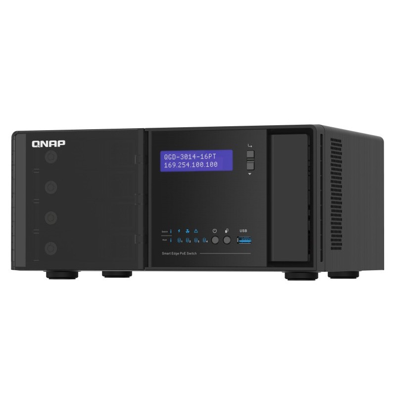 QNAP QGD-3014-16PT-8G switch di rete Gestito Gigabit Ethernet (10 100 1000) Supporto Power over Ethernet (PoE) Nero