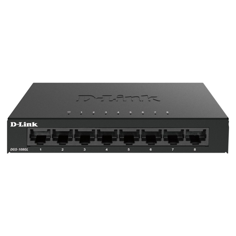 D-Link DGS-108GL switch di rete Non gestito Gigabit Ethernet (10 100 1000) Nero