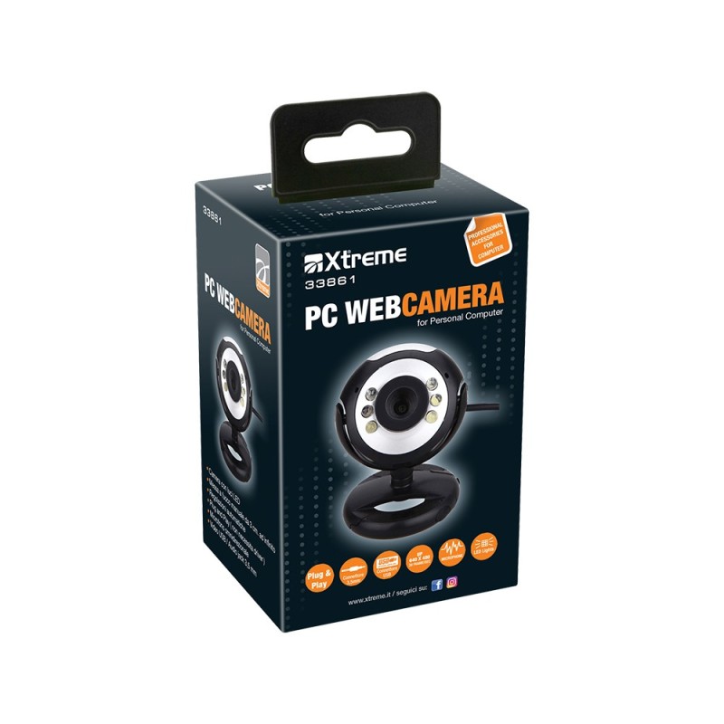 Xtreme 33861 webcam 0,3 MP 640 x 480 Pixel USB 2.0 Nero, Argento