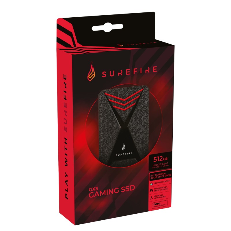 SureFire Gaming 512 GB Nero, Grigio