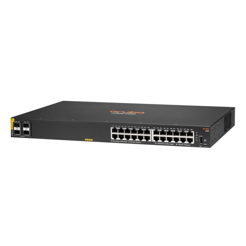 Aruba 6100 24G Class4 PoE 4SFP+ 370W Gestito L3 Gigabit Ethernet (10 100 1000) Supporto Power over Ethernet (PoE) 1U Nero