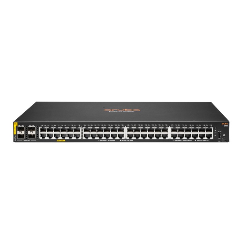 Aruba 6100 48G Class4 PoE 4SFP+ 370W Gestito L3 Gigabit Ethernet (10 100 1000) Supporto Power over Ethernet (PoE) 1U Nero