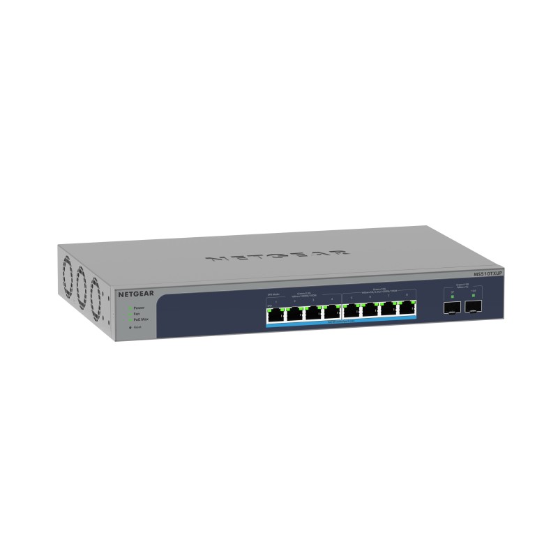 NETGEAR 8-Port Multi-Gigabit 10G Ethernet Ultra60 PoE++ Smart Switch with 2 SFP+ Ports (MS510TXUP) Gestito L2+ 10G Ethernet