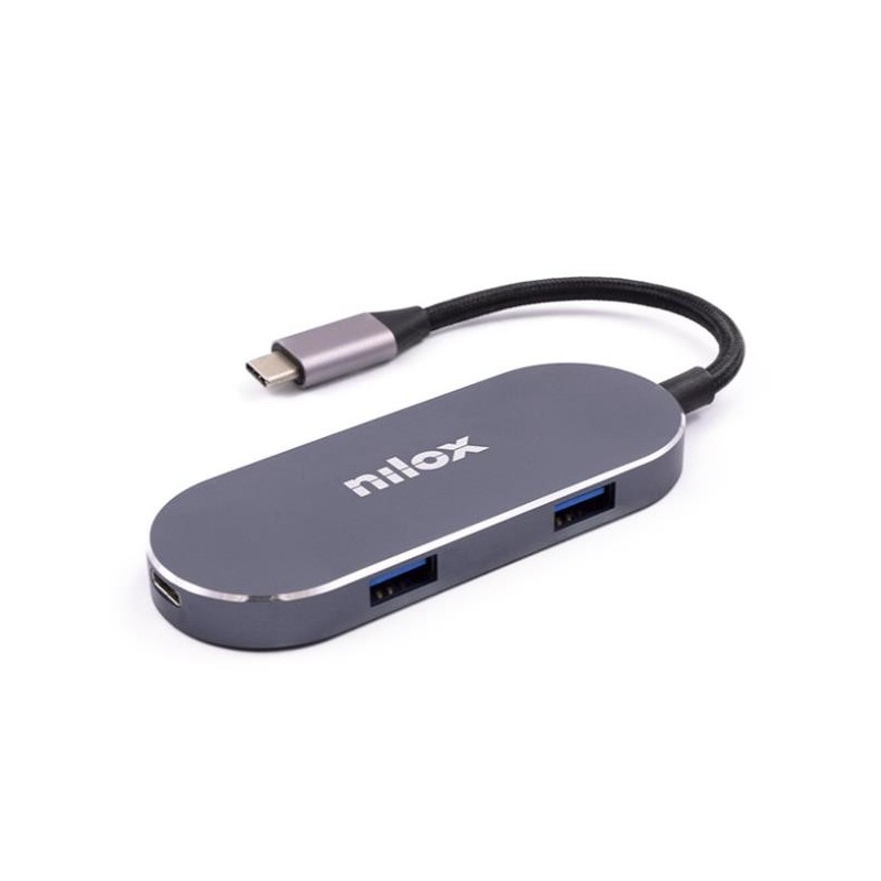 Nilox MINI DOCKING STATION HDMI 3USB PD USB 3.2 Gen 1 (3.1 Gen 1) Type-C Argento