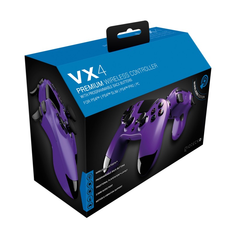 Gioteck VX-4 Nero Bluetooth Gamepad Analogico Digitale PlayStation 4