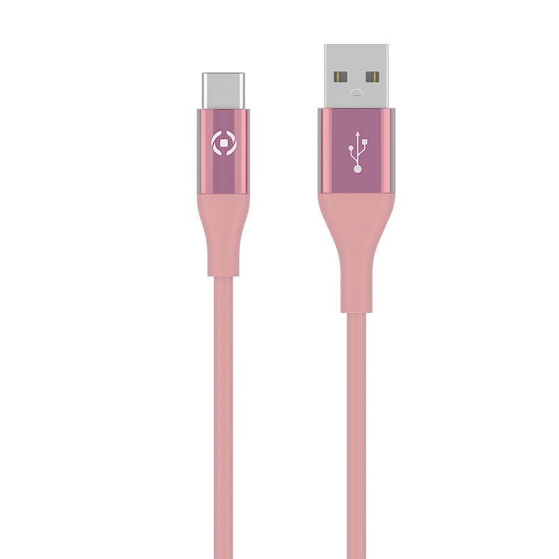 Celly USBTYPECCOLORPK cavo USB 1 m USB 2.0 USB A USB C Rosa