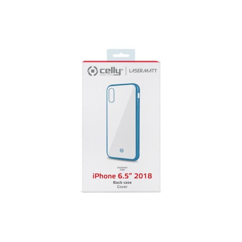 Celly Laser Matt custodia per cellulare 16,5 cm (6.5") Cover Trasparente, Blu