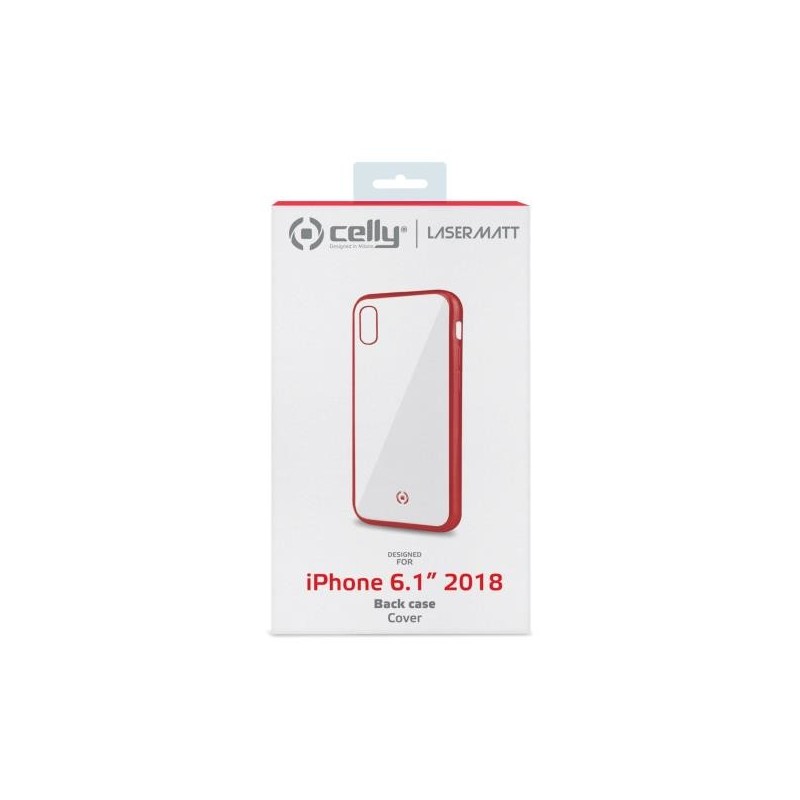 Celly Laser Matt custodia per cellulare 15,5 cm (6.1") Cover Trasparente, Rosso