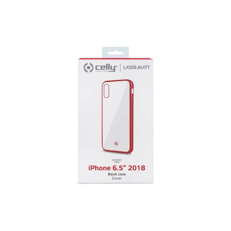 Celly Laser Matt custodia per cellulare 16,5 cm (6.5") Cover Trasparente, Rosso