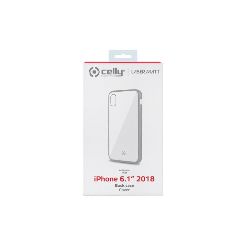 Celly Laser Matt custodia per cellulare 15,5 cm (6.1") Cover Trasparente, Argento