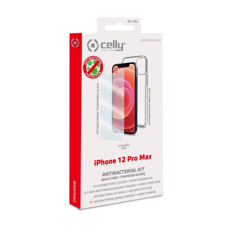 Celly COVGLASSAB1005 custodia per cellulare 17 cm (6.7") Cover Trasparente