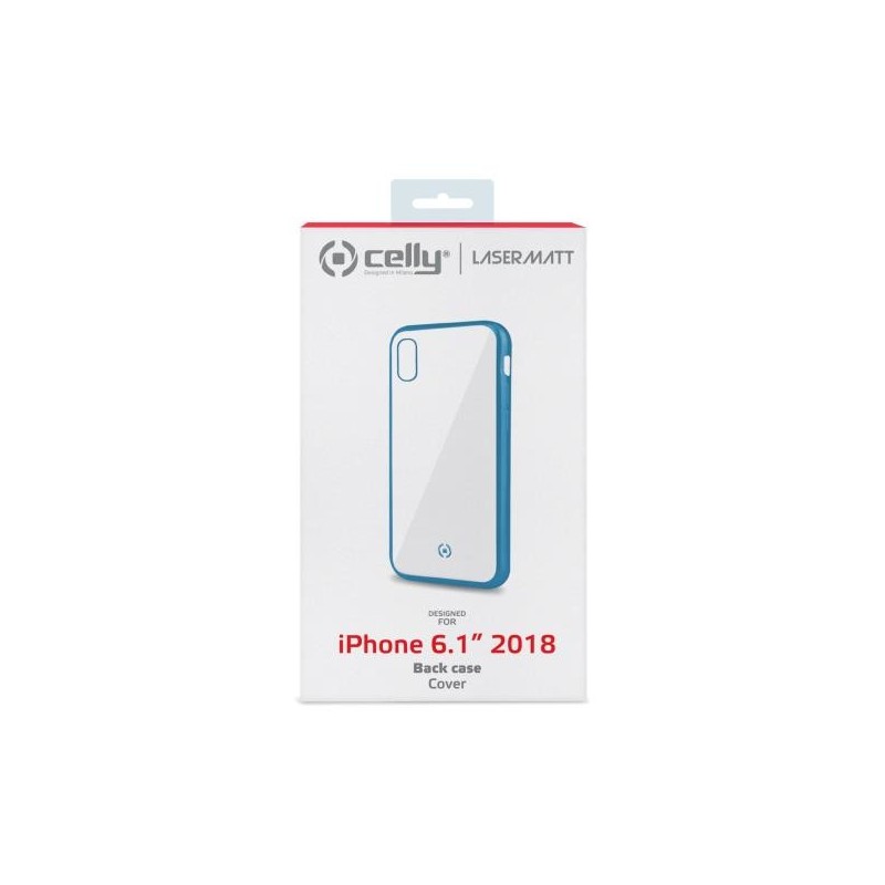 Celly Laser Matt custodia per cellulare 15,5 cm (6.1") Cover Trasparente, Blu