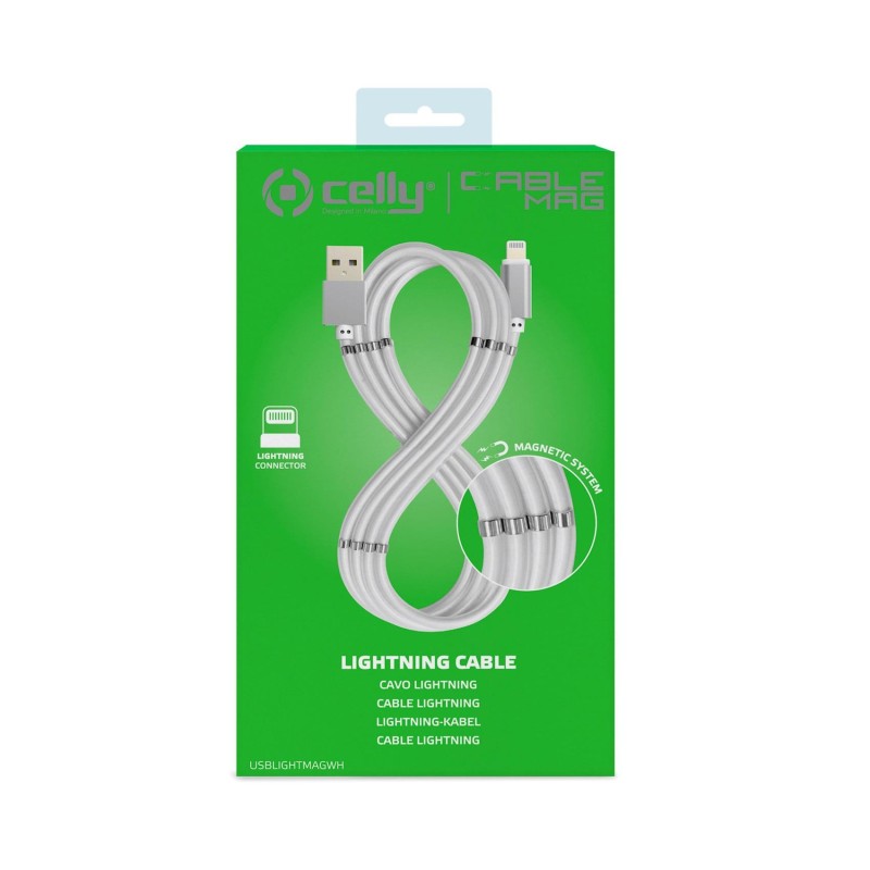 Celly USBLIGHTMAGWH cavo Lightning 1 m Bianco