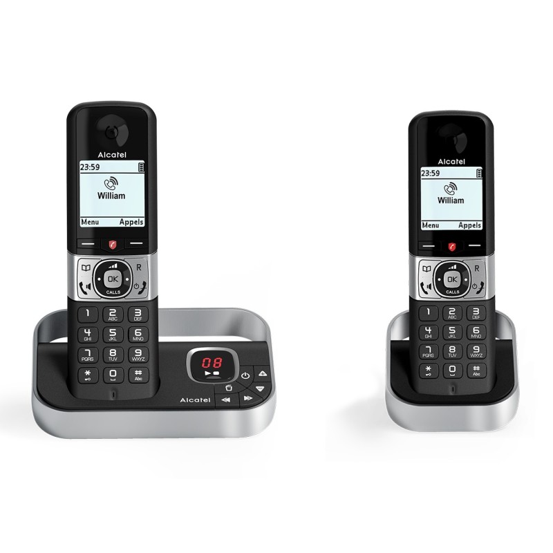 Alcatel F890 Voice Duo zwart Telefono DECT Identificatore di chiamata Nero, Argento