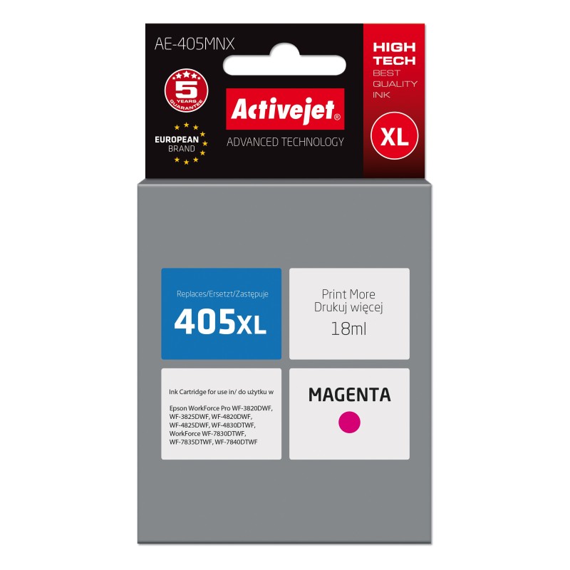 Activejet AE-405MNX cartuccia d'inchiostro 1 pz Compatibile Resa elevata (XL) Magenta