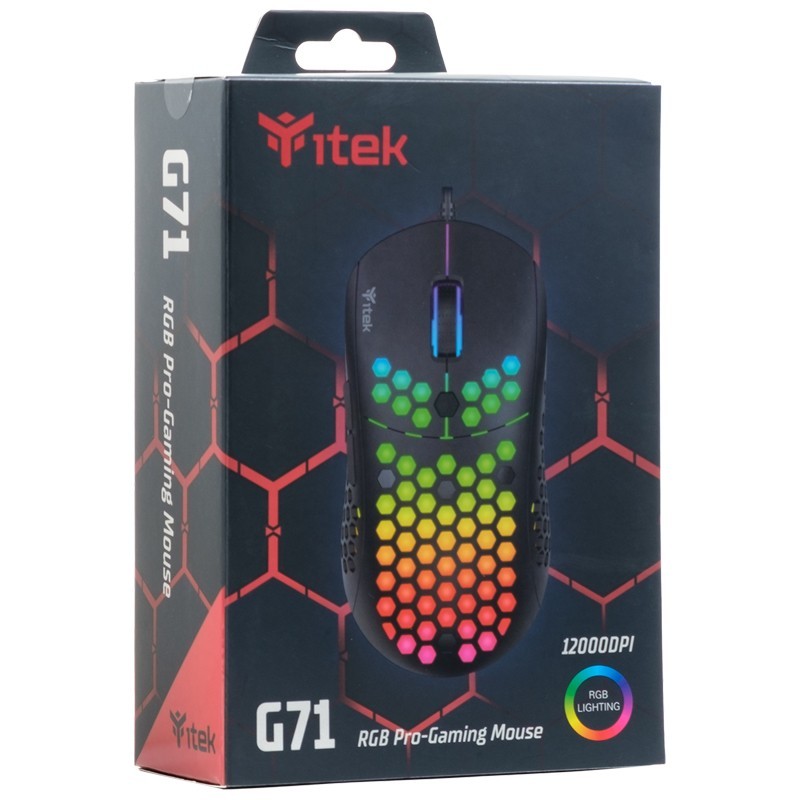 itek G71 mouse Mano destra USB tipo A Ottico 12000 DPI