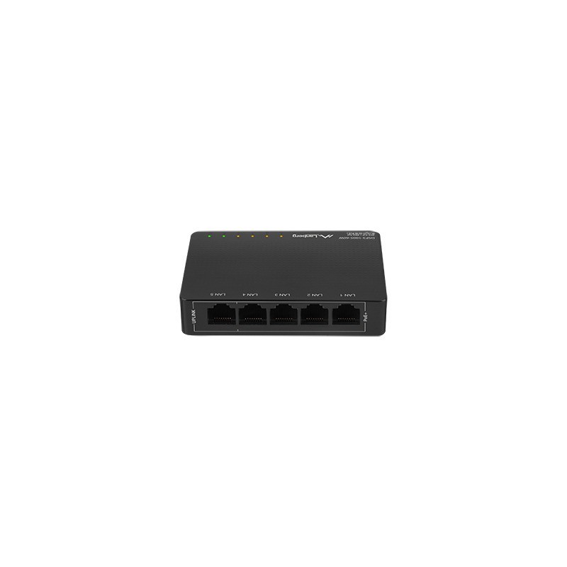 Lanberg DSP3-1005-60W switch di rete Non gestito Gigabit Ethernet (10 100 1000) Supporto Power over Ethernet (PoE) Nero