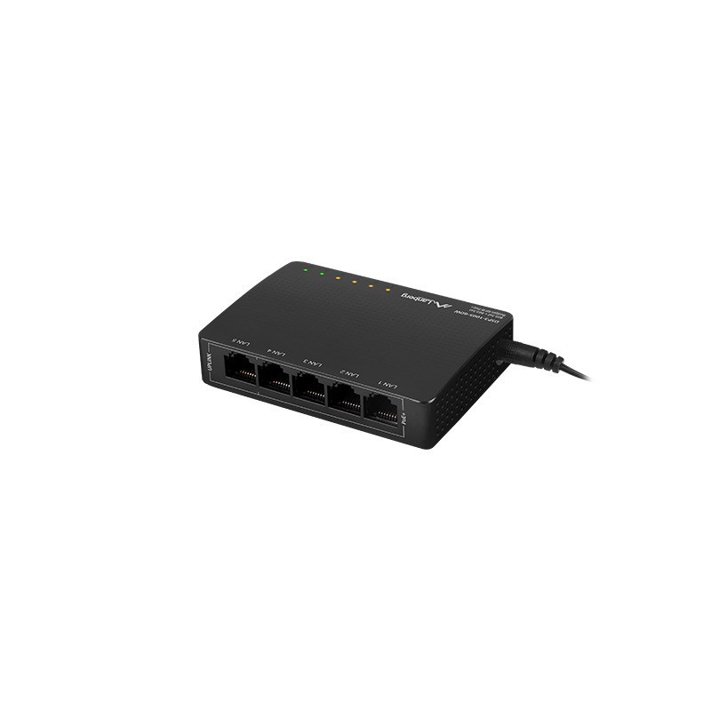 Lanberg DSP3-1005-60W switch di rete Non gestito Gigabit Ethernet (10 100 1000) Supporto Power over Ethernet (PoE) Nero