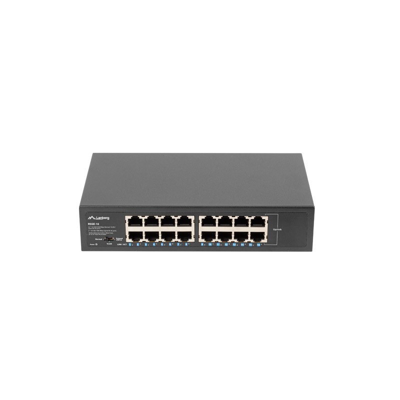 Lanberg RSGE-16 switch di rete Non gestito Gigabit Ethernet (10 100 1000) 1U Nero