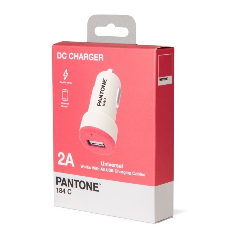 Pantone PT-DC1USBP Caricabatterie per dispositivi mobili Universale Rosa, Bianco Accendisigari Auto