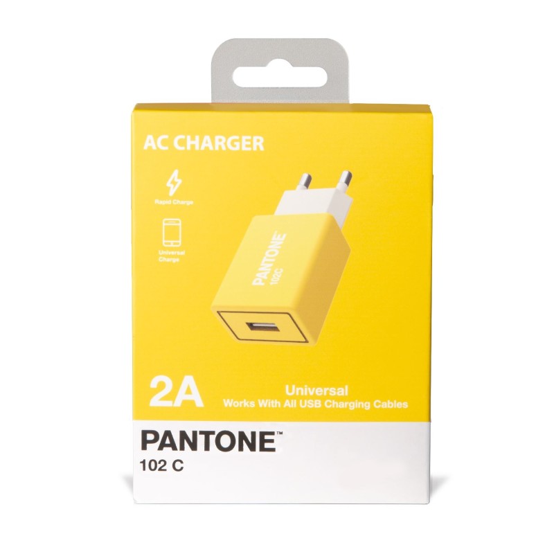 Pantone PT-AC1USBY Caricabatterie per dispositivi mobili Universale Giallo AC Interno