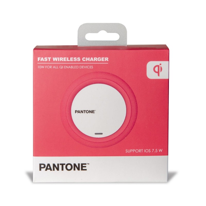 Pantone PT-WC001P Caricabatterie per dispositivi mobili Smartphone Rosa, Bianco USB Carica wireless Interno