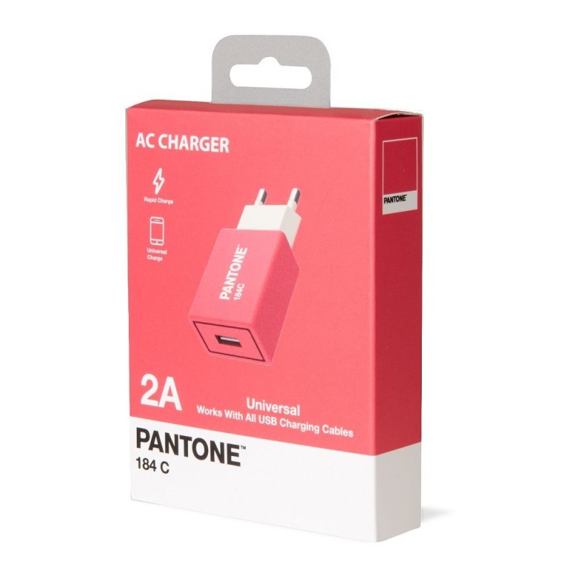 Pantone PT-AC1USBP Caricabatterie per dispositivi mobili Universale Rosa, Bianco AC Interno