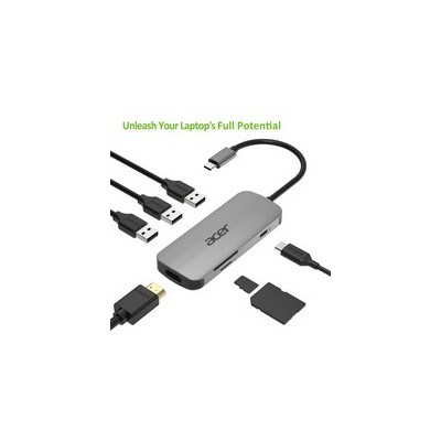 Acer HP.DSCAB.008 replicatore di porte e docking station per laptop Cablato USB 3.2 Gen 2 (3.1 Gen 2) Type-C Argento