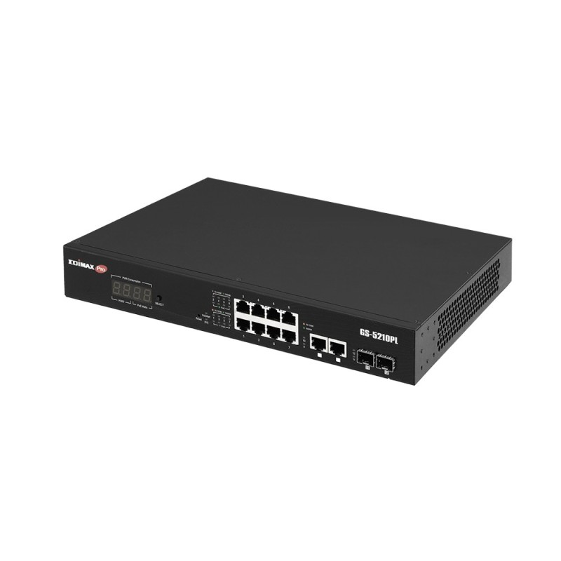 Edimax GS-5210PL switch di rete Gestito Gigabit Ethernet (10 100 1000) Nero