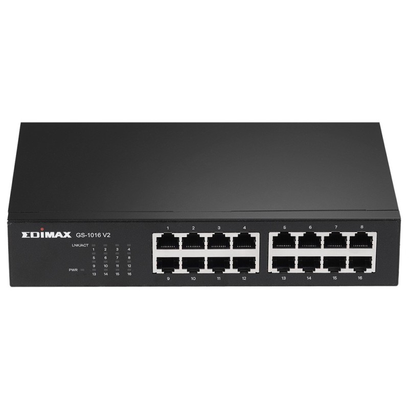 Edimax GS-1016 V2 switch di rete Gestito Gigabit Ethernet (10 100 1000) Nero