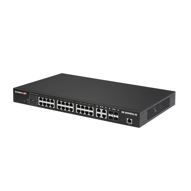 Edimax GS-5424PLC V2 switch di rete Gestito Gigabit Ethernet (10 100 1000) Supporto Power over Ethernet (PoE) 1U Nero