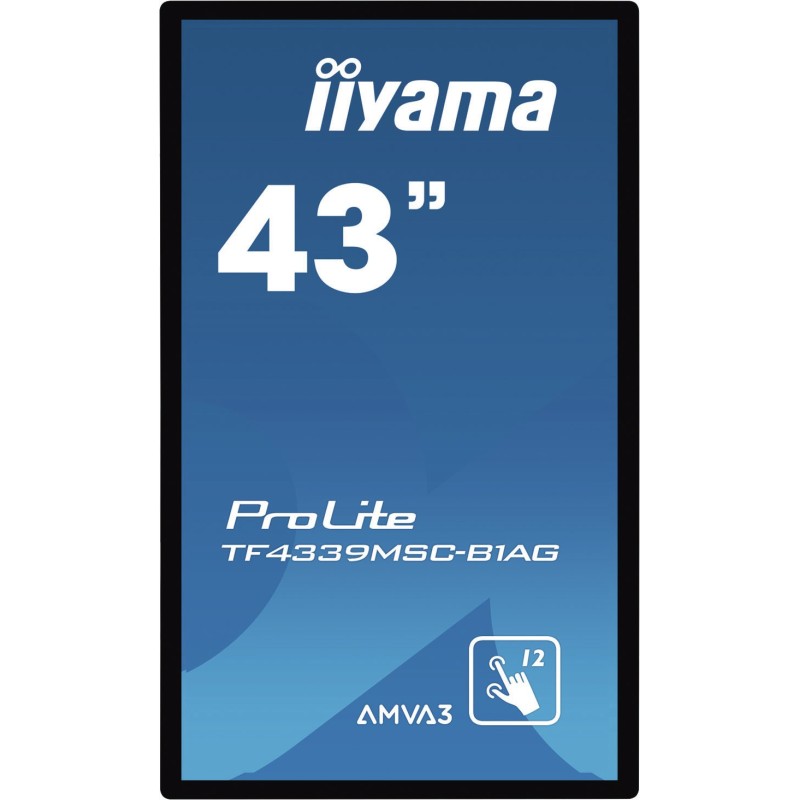 iiyama ProLite TF4339MSC-B1AG Monitor PC 109,2 cm (43") 1920 x 1080 Pixel Full HD LED Touch screen Multi utente Nero