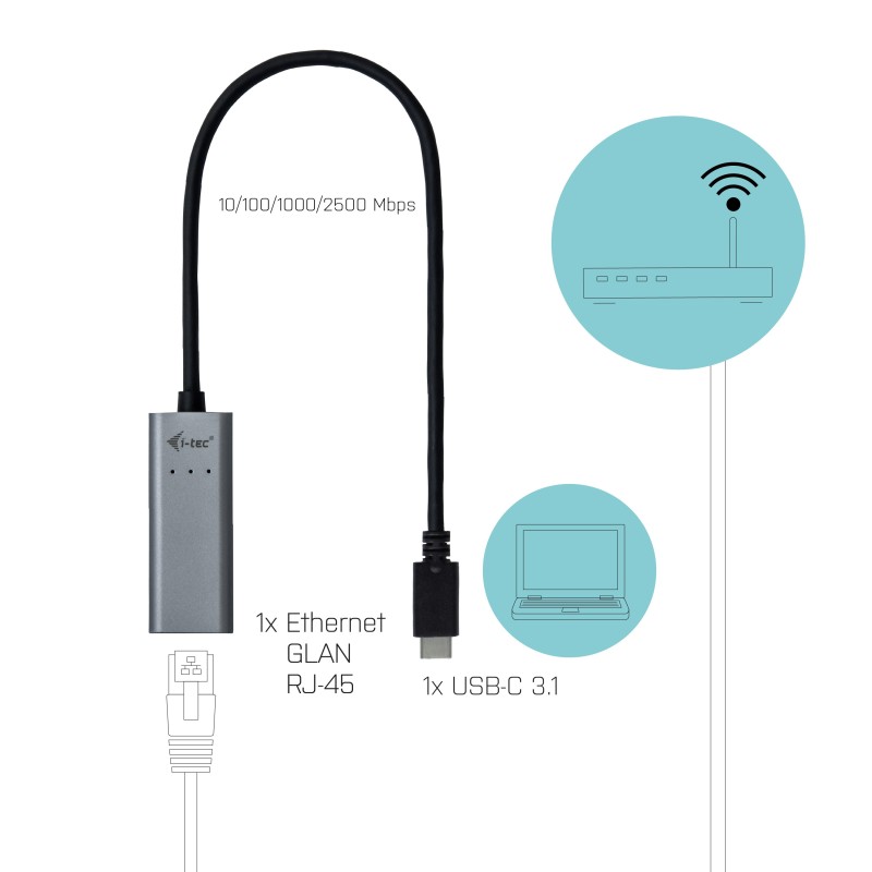 i-tec Metal USB-C 2.5Gbps Ethernet Adapter