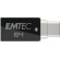 Emtec T260C unità flash USB 64 GB USB Type-A   USB Type-C 3.2 Gen 1 (3.1 Gen 1) Nero, Acciaio inossidabile