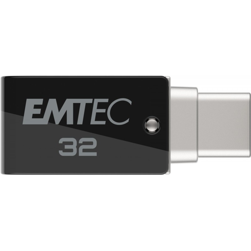 Emtec T260C unità flash USB 32 GB USB Type-A   USB Type-C 3.2 Gen 1 (3.1 Gen 1) Nero, Acciaio inossidabile