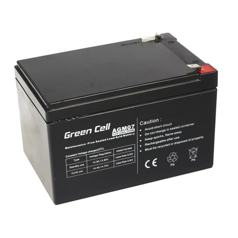 Green Cell AGM Battery 12V 12Ah - Batterie - 12.000 mAh Acido piombo (VRLA)