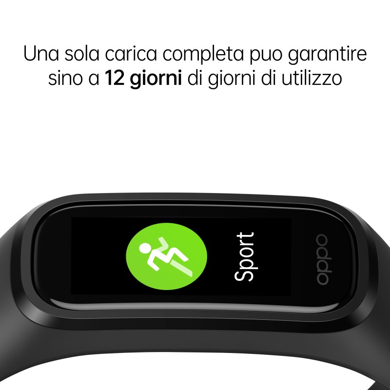 OPPO Band Sport Tracker Smartwatch con Display AMOLED a Colori 1.1'' 5ATM Carica Magnetica, Impermeabile 50m, Pedometro Fitness