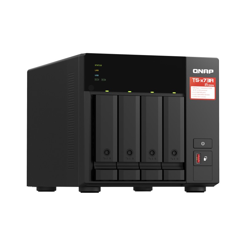 QNAP TS-473A NAS Tower Collegamento ethernet LAN Nero V1500B