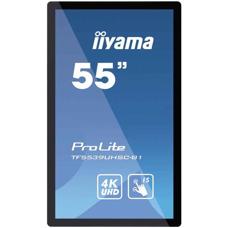 iiyama ProLite TF5539UHSC-B1AG Monitor PC 139,7 cm (55") 3840 x 2160 Pixel 4K Ultra HD LED Touch screen Multi utente Nero