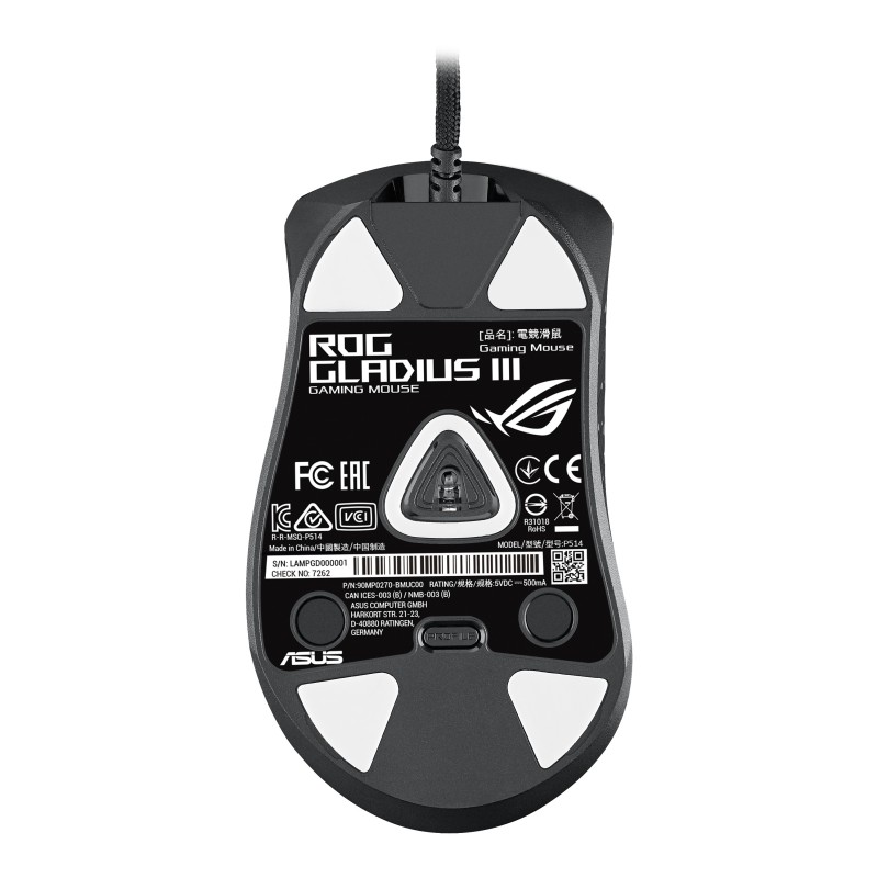 ASUS ROG Gladius III mouse Mano destra USB tipo A Ottico 19000 DPI