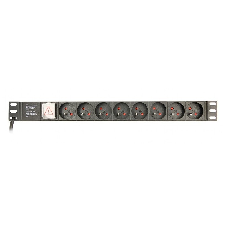 Gembird EG-PDU-014-F unità di distribuzione dell'energia (PDU) 8 presa(e) AC 1U Nero