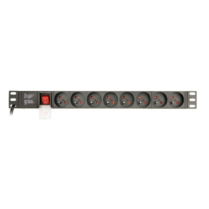 Gembird EG-PDU-014-F unità di distribuzione dell'energia (PDU) 8 presa(e) AC 1U Nero