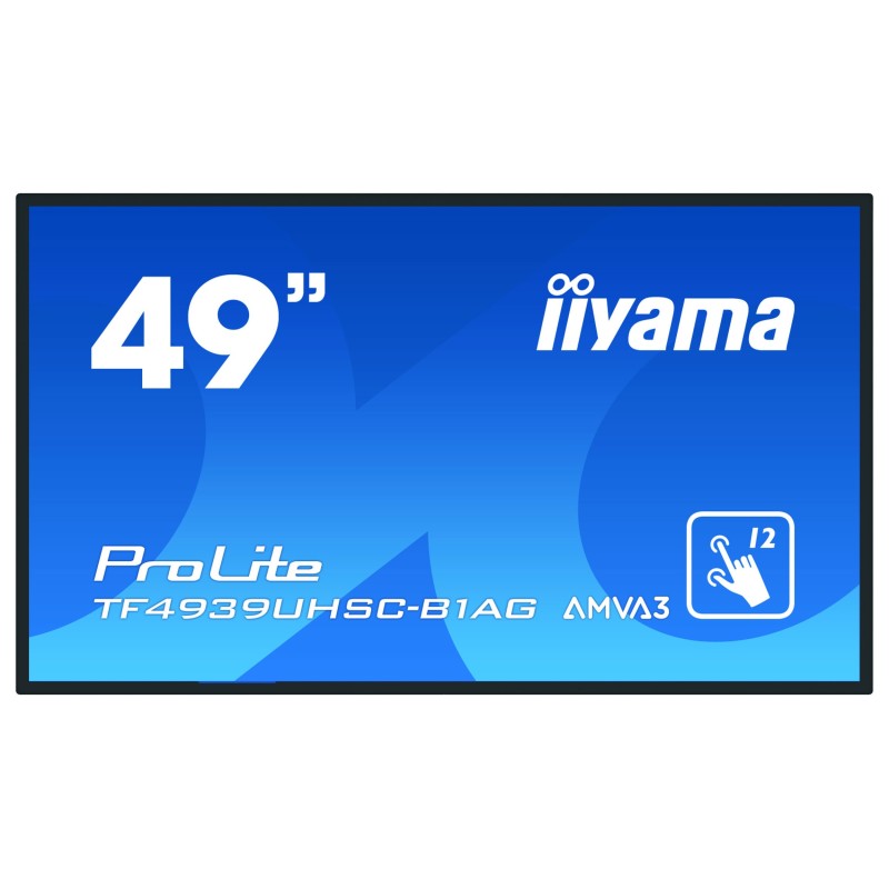 iiyama ProLite TF4939UHSC-B1AG Monitor PC 124,5 cm (49") 3840 x 2160 Pixel 4K Ultra HD LED Touch screen Multi utente Nero