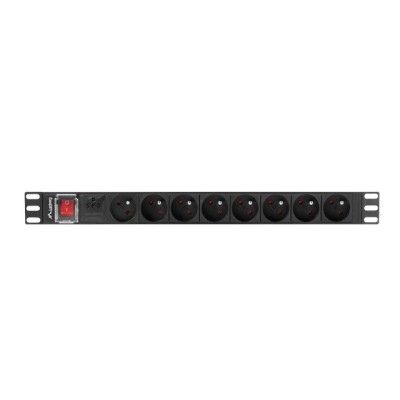 Lanberg PDU-08E-0200-BK unità di distribuzione dell'energia (PDU) 8 presa(e) AC 1U Nero
